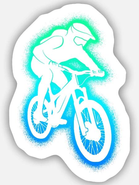 MTB Mountain Bike Downhill Herren Mountainbike - Sticker Größe S (10 x 10 cm) - Mattweiß