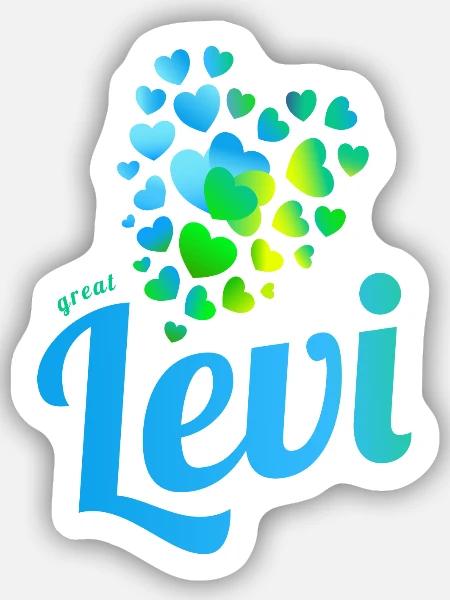 Levi - Sticker Größe S (10 x 10 cm) - Mattweiß