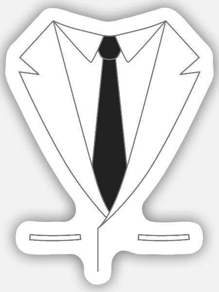 Anzug mit Krawatte - Sticker Größe S (10 x 10 cm) - Mattweiß
