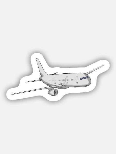 Flugzeug - Sticker Größe S (10 x 10 cm) - Mattweiß