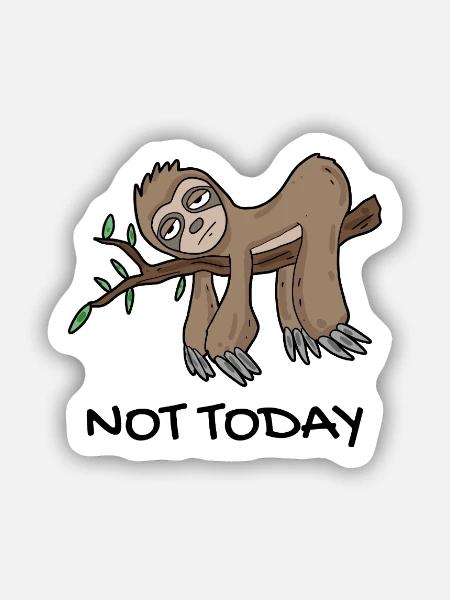 Faultier - Sticker Größe S (10 x 10 cm) - Mattweiß