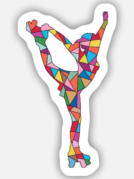 Rollschuh Kinder Roller Skating Mädchen Rollschuhe - Sticker Größe S (10 x 10 cm) - Mattweiß
