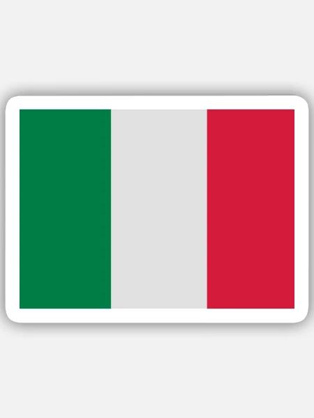 Italienische Flagge - Sticker Größe S (10 x 10 cm) - Mattweiß