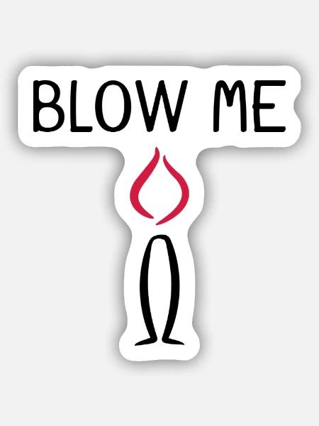 Blow me Kerze - Sticker Größe S (10 x 10 cm) - Mattweiß