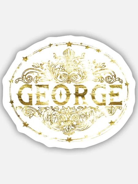 George - Sticker Größe S (10 x 10 cm) - Mattweiß