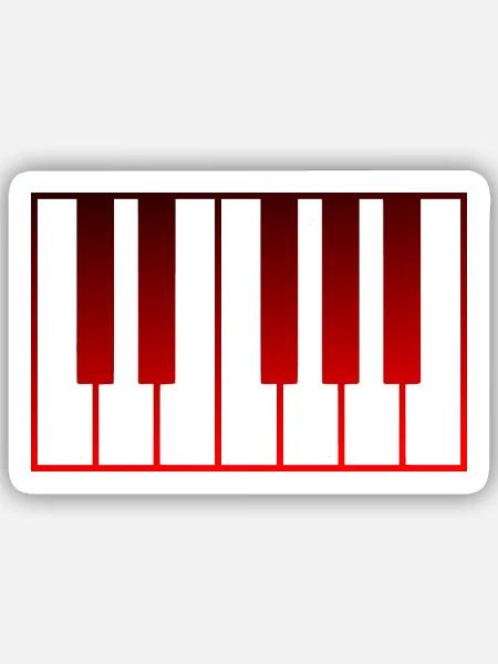 Musikinstrument - Klavier - Sticker Größe S (10 x 10 cm) - Mattweiß