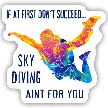 Skydive Fallschirmspringer Skydiver Freifall - Sticker Größe S (10 x 10 cm) - Mattweiß - Vorne