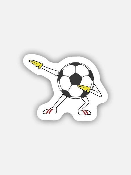 Dabbing Fußball Fusball Dab Pose Fußballer Jungen - Sticker Größe S (10 x 10 cm) - Mattweiß