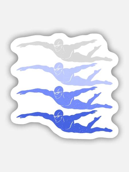 Schwimmen Schwimmsport Schwimm Schwimmer Jungen - Sticker Größe S (10 x 10 cm) - Mattweiß