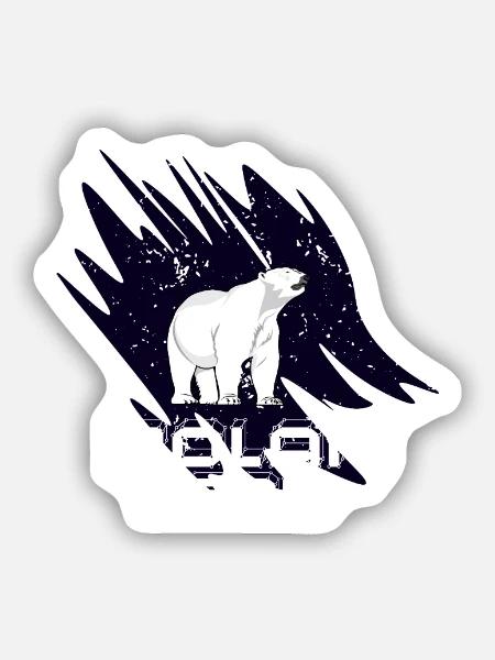 Eisbär - Sticker Größe S (10 x 10 cm) - Mattweiß