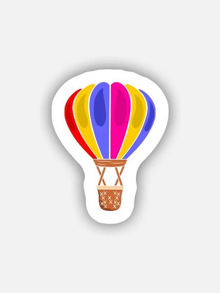 Heißluftballon - Sticker Größe S (10 x 10 cm) - Mattweiß