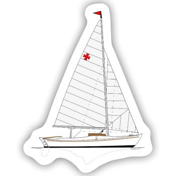Hansa Jolle Riss - Sticker Größe S (10 x 10 cm) - Mattweiß - Vorne