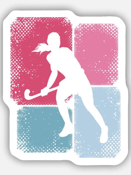 Hockeyspielerin Feldhockey Spielerin Damen Hockey - Sticker Größe S (10 x 10 cm) - Mattweiß