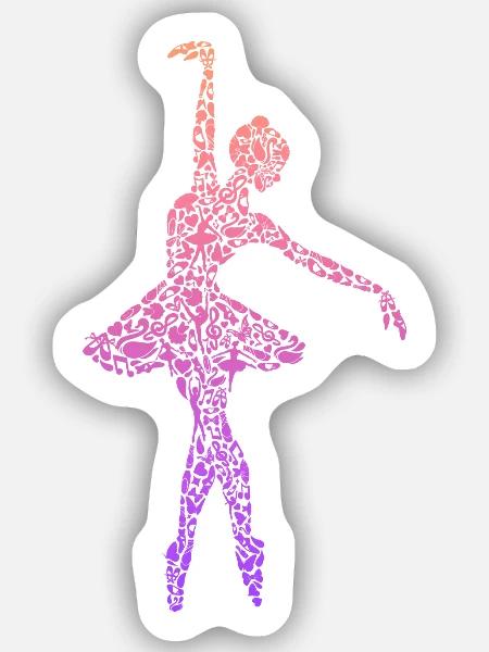 Balletttänzerin Ballerina Mädchen Ballett Tänzerin - Sticker Größe S (10 x 10 cm) - Mattweiß