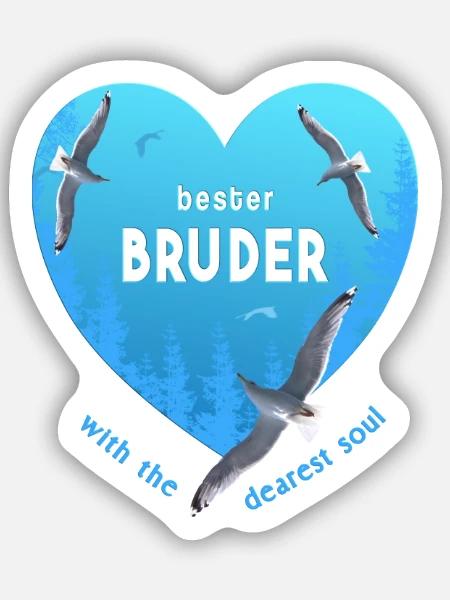 bester Bruder - Sticker Größe S (10 x 10 cm) - Mattweiß
