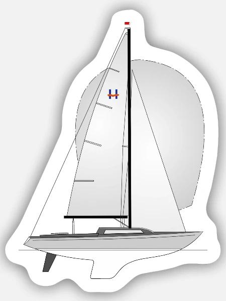 H Boot Riss - Sticker Größe S (10 x 10 cm) - Mattweiß