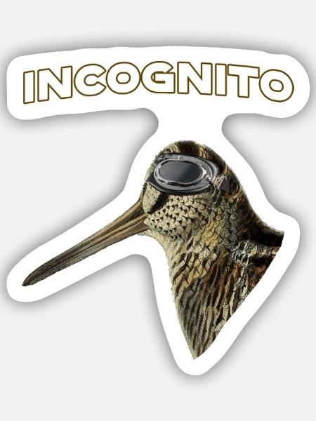 Jagd – Waldschnepfen-Fliegerbrille. Inkognito - Sticker Größe S (10 x 10 cm) - Mattweiß