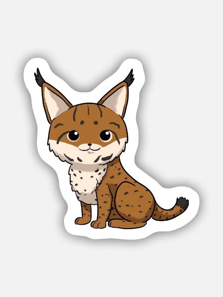 Luchs - Sticker Größe S (10 x 10 cm) - Mattweiß