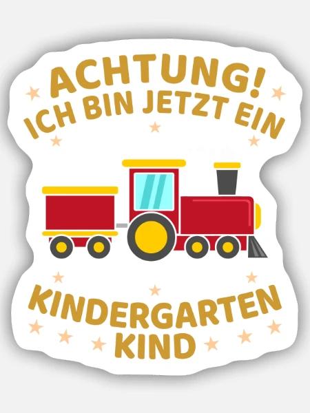 Ich Bin Jetzt Ein Kindergartenkind Lokomotive - Sticker Größe S (10 x 10 cm) - Mattweiß