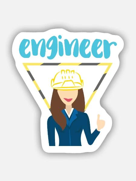 Tüftelnder Ingenieur Konstruktion - Sticker Größe S (10 x 10 cm) - Mattweiß