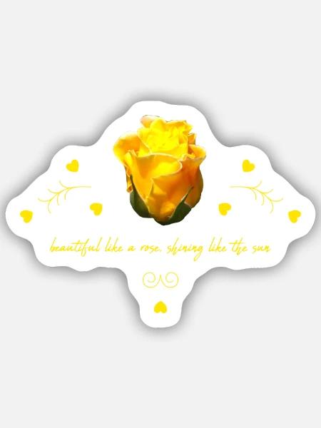 beautiful rose - Sticker Größe S (10 x 10 cm) - Mattweiß