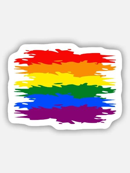 Regenbogen Fahne - Sticker Größe S (10 x 10 cm) - Mattweiß