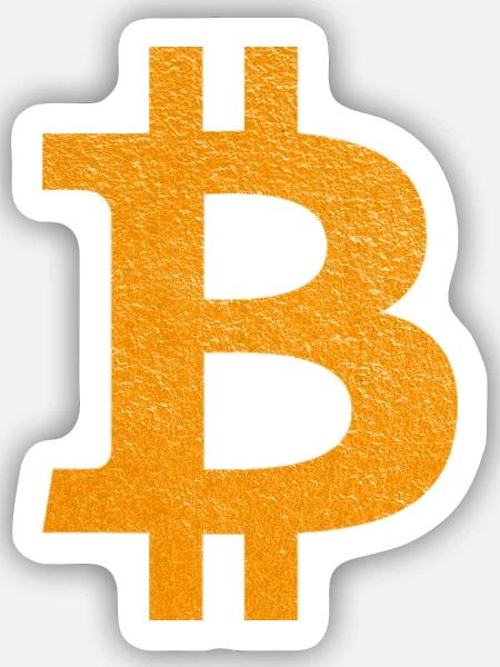 Bitcoin Symbol Gold Textured - Sticker Größe S (10 x 10 cm) - Mattweiß
