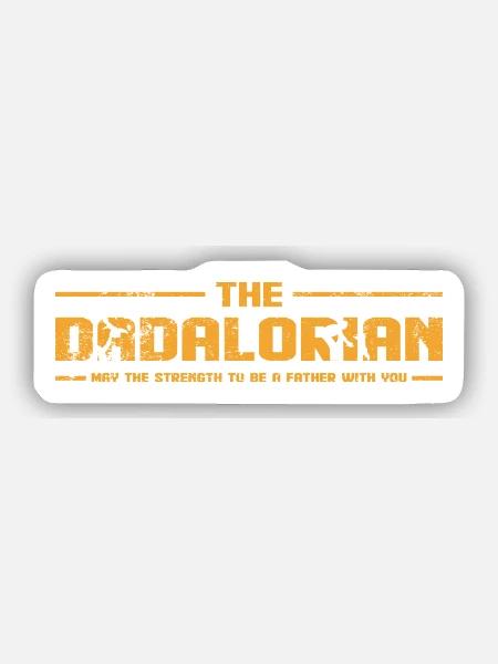 The Dadalorian Daddy Gift - Sticker Größe S (10 x 10 cm) - Mattweiß