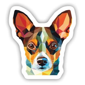 Ratterrier-Hunderasse Aquarell-Illustration - Sticker Größe S (10 x 10 cm) - Mattweiß - Vorne
