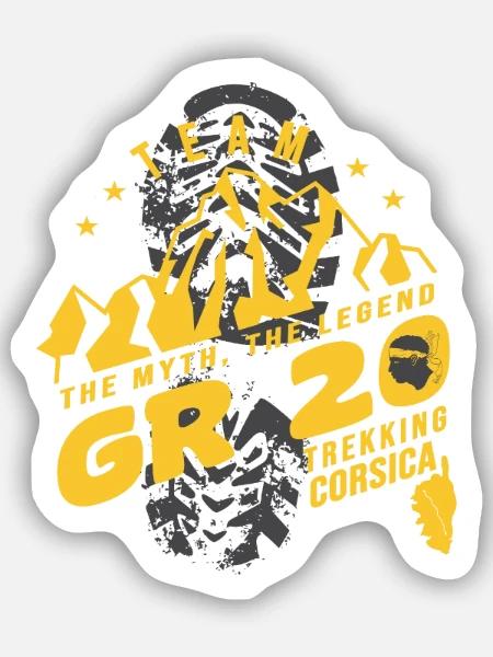 GR 20 Trekking GR 20 Korsika - Sticker Größe S (10 x 10 cm) - Mattweiß