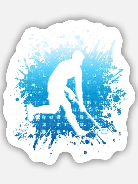 Floorball Spieler Floorballer Salibandy Unihockey - Sticker Größe S (10 x 10 cm) - Mattweiß