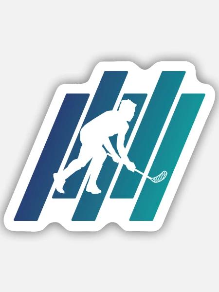 Floorball Unihockey Spieler Floorballspieler - Sticker Größe S (10 x 10 cm) - Mattweiß