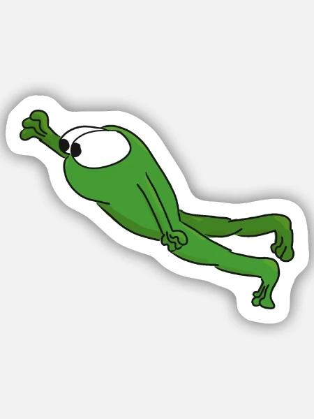 Frosch - Sticker Größe S (10 x 10 cm) - Mattweiß