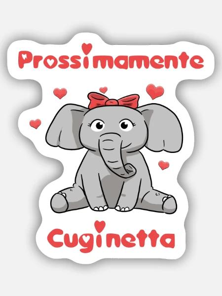 Prossimamente Cuginetta Dolce Elefante - Sticker Größe S (10 x 10 cm) - Mattweiß