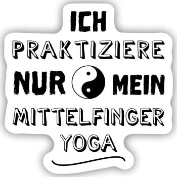 mittelfinger yoga - Sticker Größe S (10 x 10 cm) - Mattweiß - Vorne