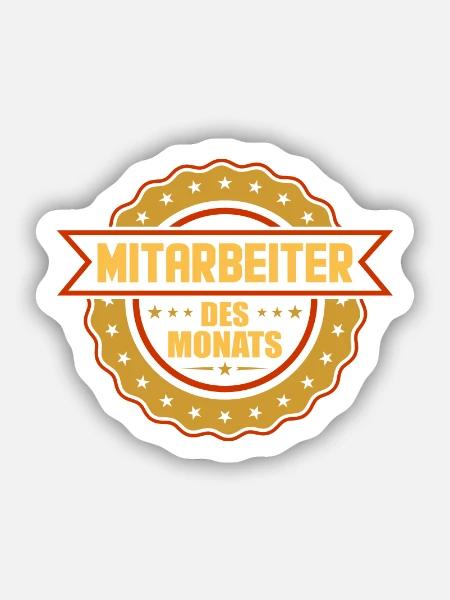 Mitarbeiter Des Monats - Sticker Größe S (10 x 10 cm) - Mattweiß