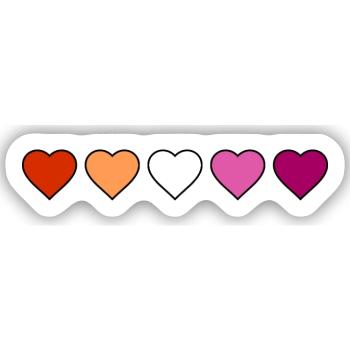 Lesbisch Lesbe Lesben Herzen - Sticker Größe S (10 x 10 cm) - Mattweiß - Vorne