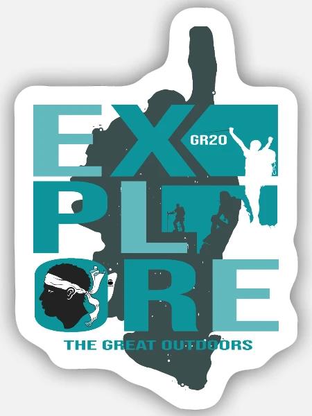 Wandern GR20 Korsika GR 20 gr20 Wanderer - Sticker Größe S (10 x 10 cm) - Mattweiß