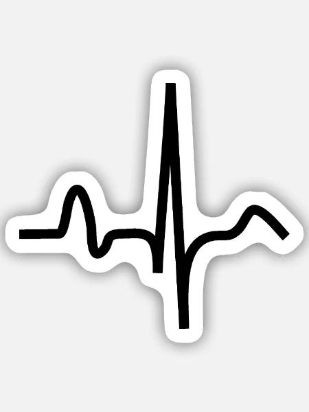 EKG - Sticker Größe S (10 x 10 cm) - Mattweiß