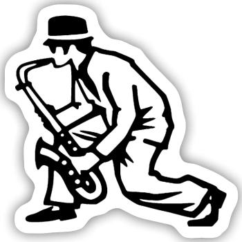 Ska Saxophonist - Sticker Größe S (10 x 10 cm) - Mattweiß - Vorne
