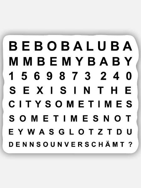 sehtest - Sticker Größe S (10 x 10 cm) - Mattweiß