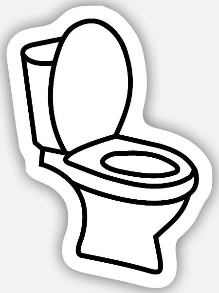 Klo WC Toilette - Sticker Größe S (10 x 10 cm) - Mattweiß