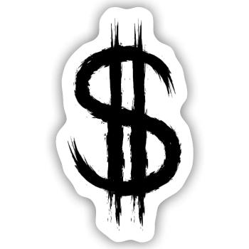 Dollarzeichen Dollar Geld Symbol - Sticker Größe S (10 x 10 cm) - Mattweiß - Vorne