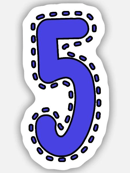 5 - Sticker Größe S (10 x 10 cm) - Mattweiß