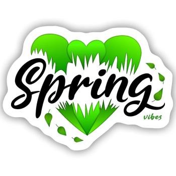 Frühling Frühlingsanfang Herzen - Sticker Größe S (10 x 10 cm) - Mattweiß - Vorne