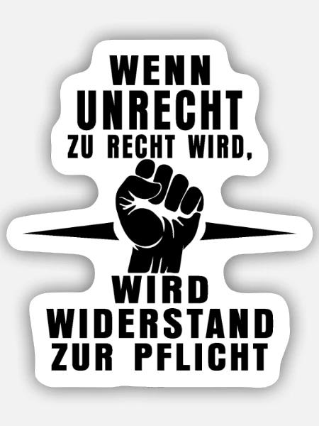 Reconnaître l’injustice – faire preuve de résistance - Sticker taille S (10 x 10 cm) - blanc mat