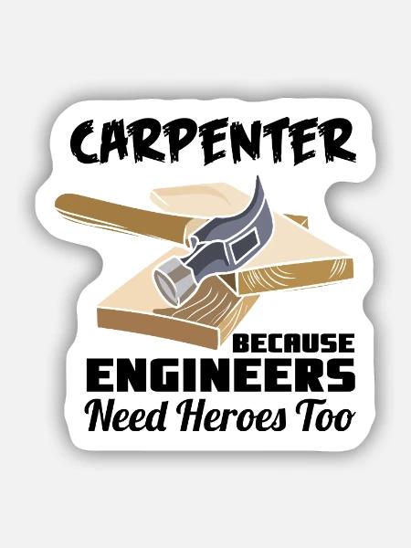 Schreiner Handwerker - Sticker Größe S (10 x 10 cm) - Mattweiß