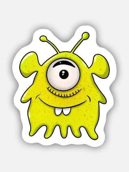Monster aus dem All - Sticker Größe S (10 x 10 cm) - Mattweiß
