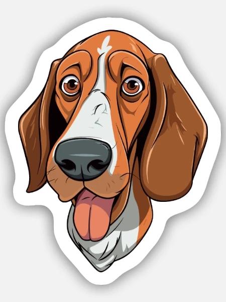 Polnischer Jagdhund Hund Rasse Cartoon Kawaii Illu - Sticker Größe S (10 x 10 cm) - Mattweiß