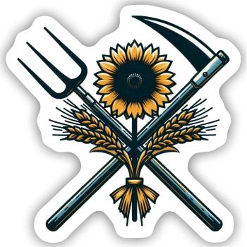 Landwirtschaft Logo - Sticker Größe S (10 x 10 cm) - Mattweiß - Vorne